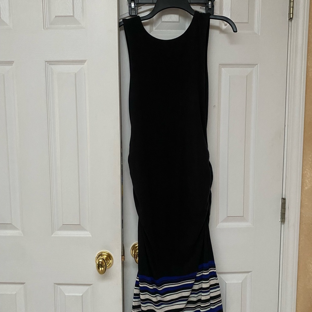 Athleta Black and Blue Sheath Maxi Dress